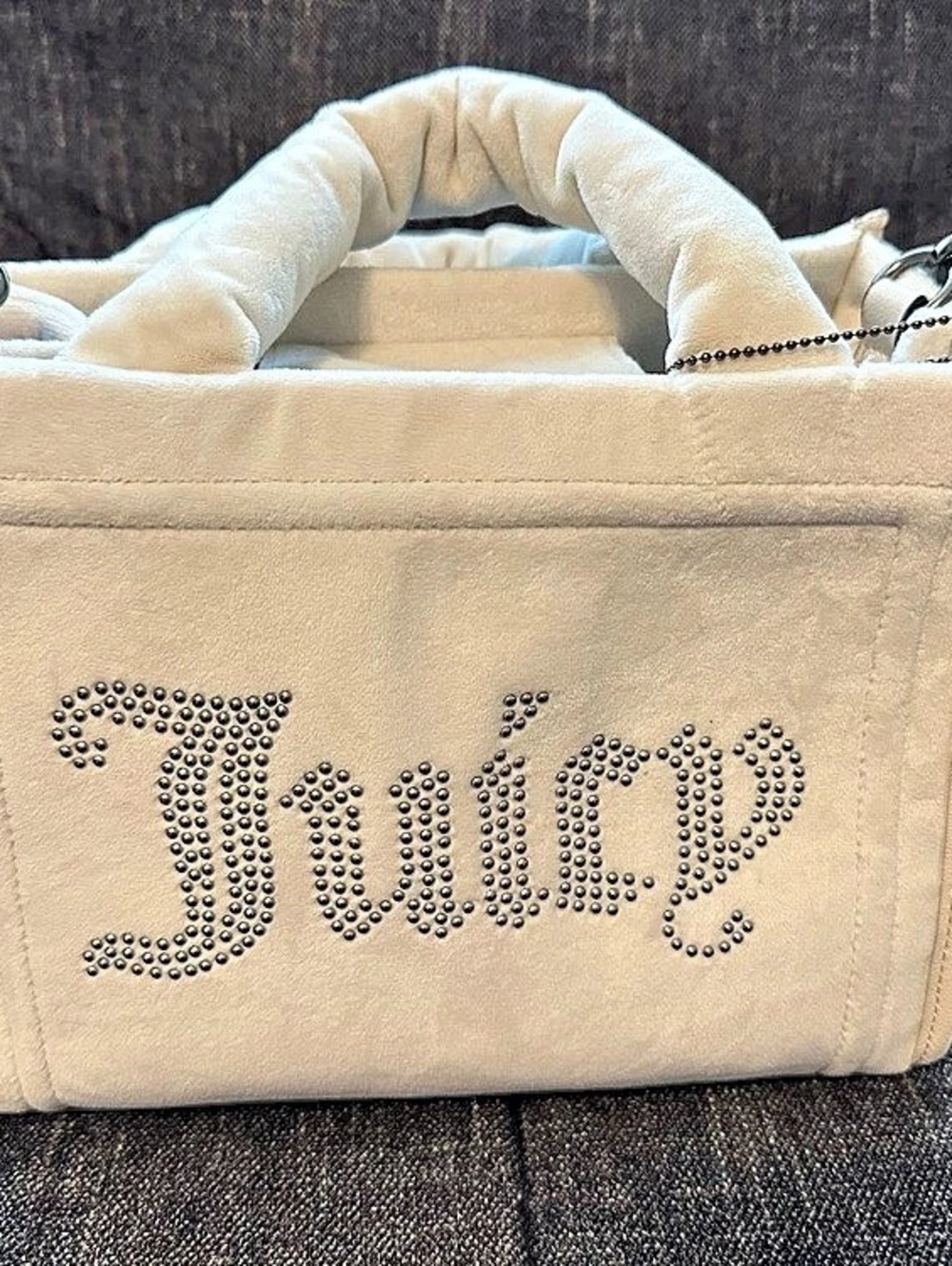 Juicy Couture Cream Tote Bag with Logo